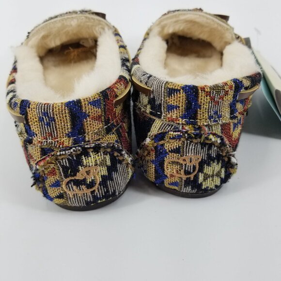 Lamo Size 5 Aztec Print Sherpa Lined Memory Foam Moccasin Slippers House Shoes - Picture 7 of 11